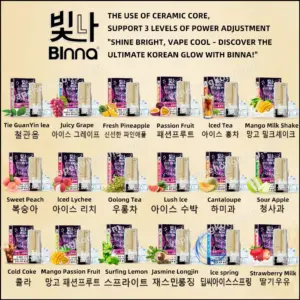Binna Illuminated Vape Pods (Made in Korea) (RELX Gen 1 Compatible) (3 Pods/Pack) (Promo: Buy 5 Get 1 Free, Buy 10 Get 3 Free)