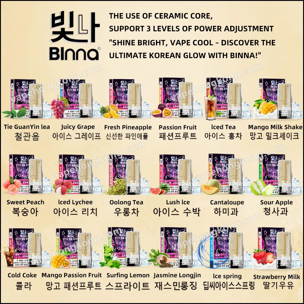 01 Binna Illuminated Vape Pods (Made in Korea) (RELX Gen 1 Compatible) (3 Pods/Pack) (Promo: Buy 5 Get 1 Free, Buy 10 Get 3 Free) - Image 1