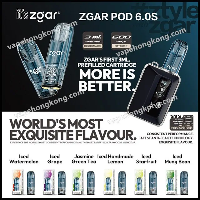 01 Zgar 6.0s Vape Pods (RELX Gen 4, 5, 6 Compatible) (3ml Single Pod) (Multiple Series) (Promo: Buy 9 Pods, Get 1 Zgar Nex Device Free) - Image 1