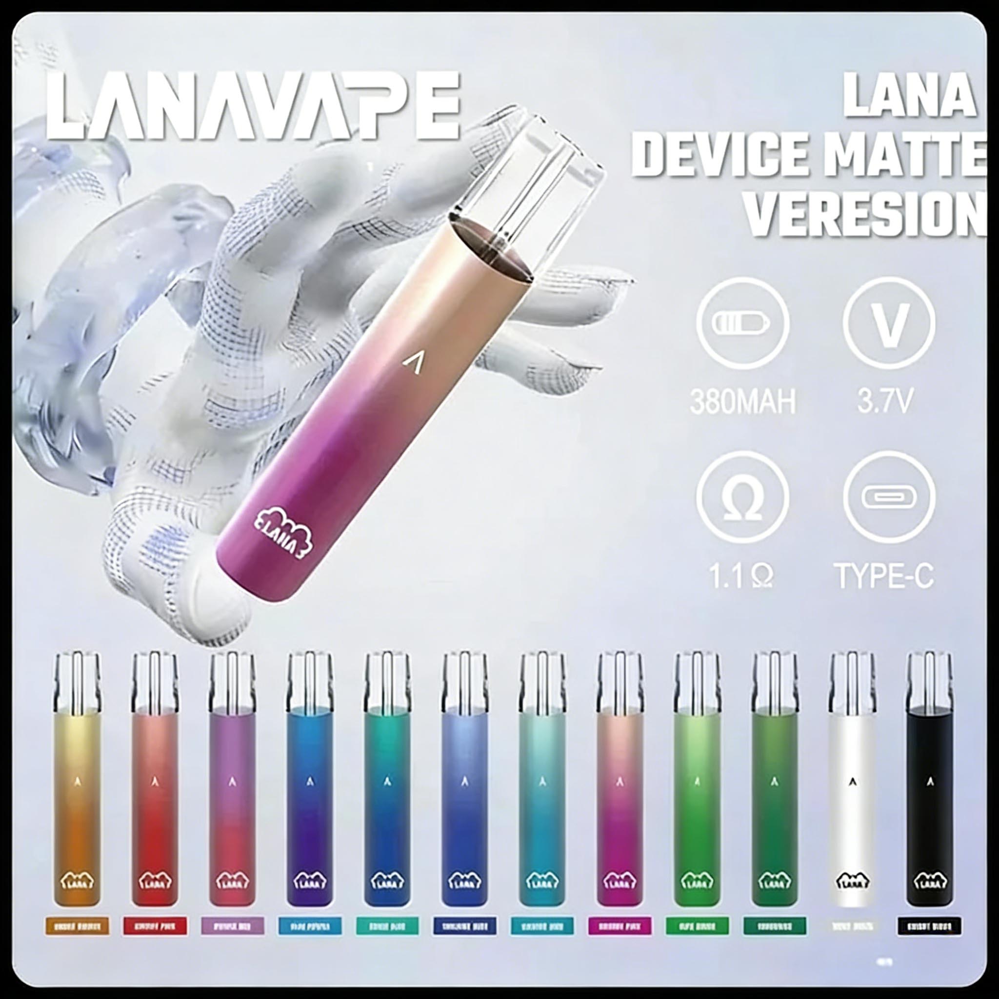 LANA Vape 1st Generation Device (380mAh, Type-C, Compatible with Major 1st Gen Pod Brands) detail image 1