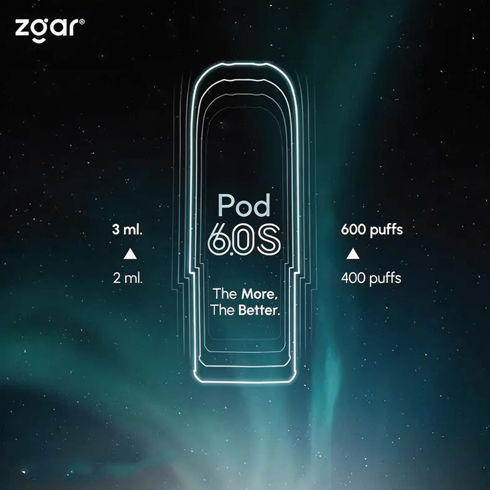 Zgar 6.0s Vape Pods (RELX Gen 4, 5, 6 Compatible) (3ml Single Pod) (Multiple Series) (Promo: Buy 9 Pods, Get 1 Zgar Nex Device Free) detail image 3