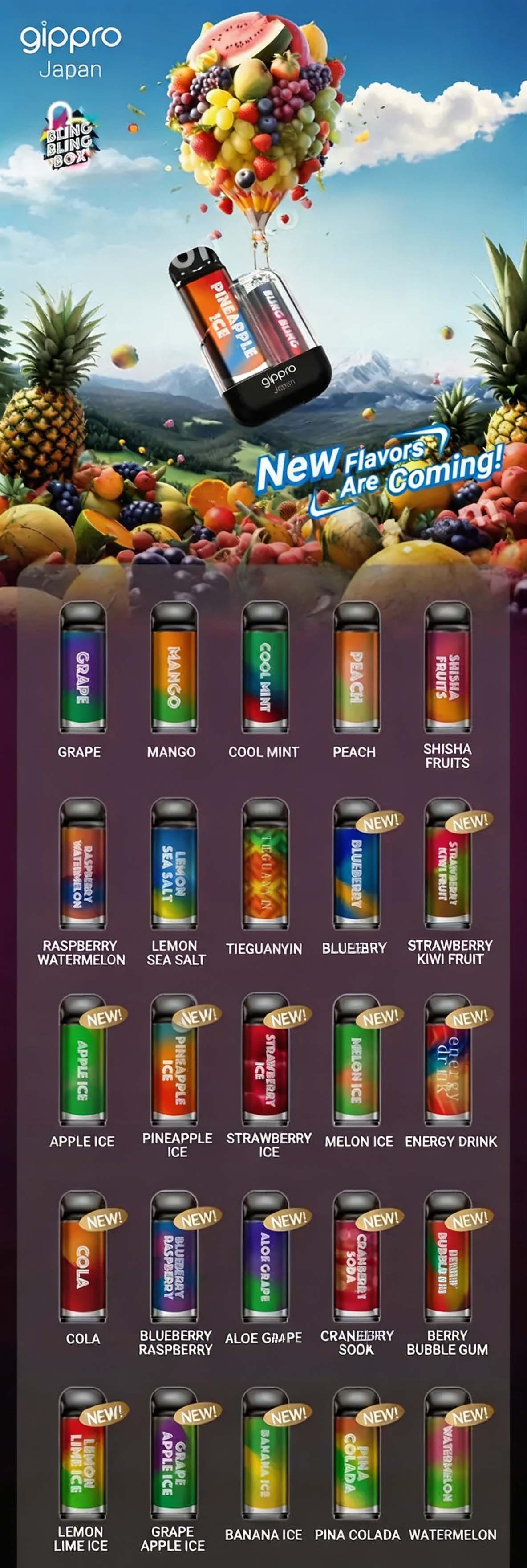 Gippro Blink Blink Box 8000 Puff LED Rechargeable Pod System – Multi-Flavor (Promo: Buy 5 Get 1 Free, Buy 10 Get 3 Free) detail image 3