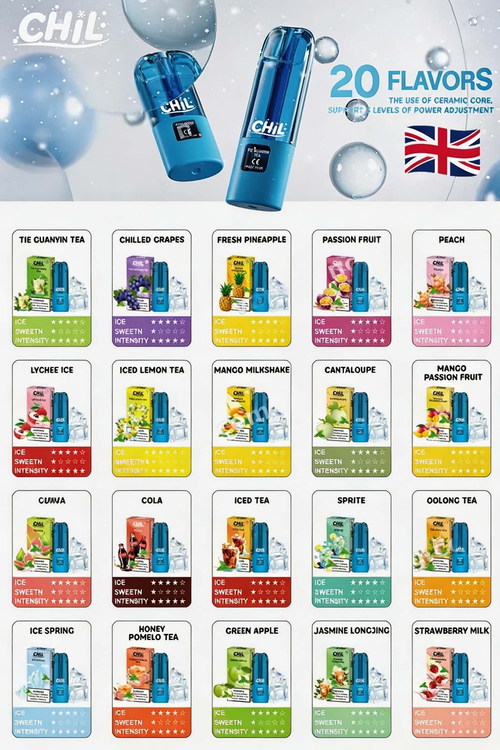 Chil Vape Pods (UK-Made) (Compatible with Relx Gen 4, 5, 6) (Single Pod) (3.0ML Capacity) (Extreme Ice Series) detail image 4