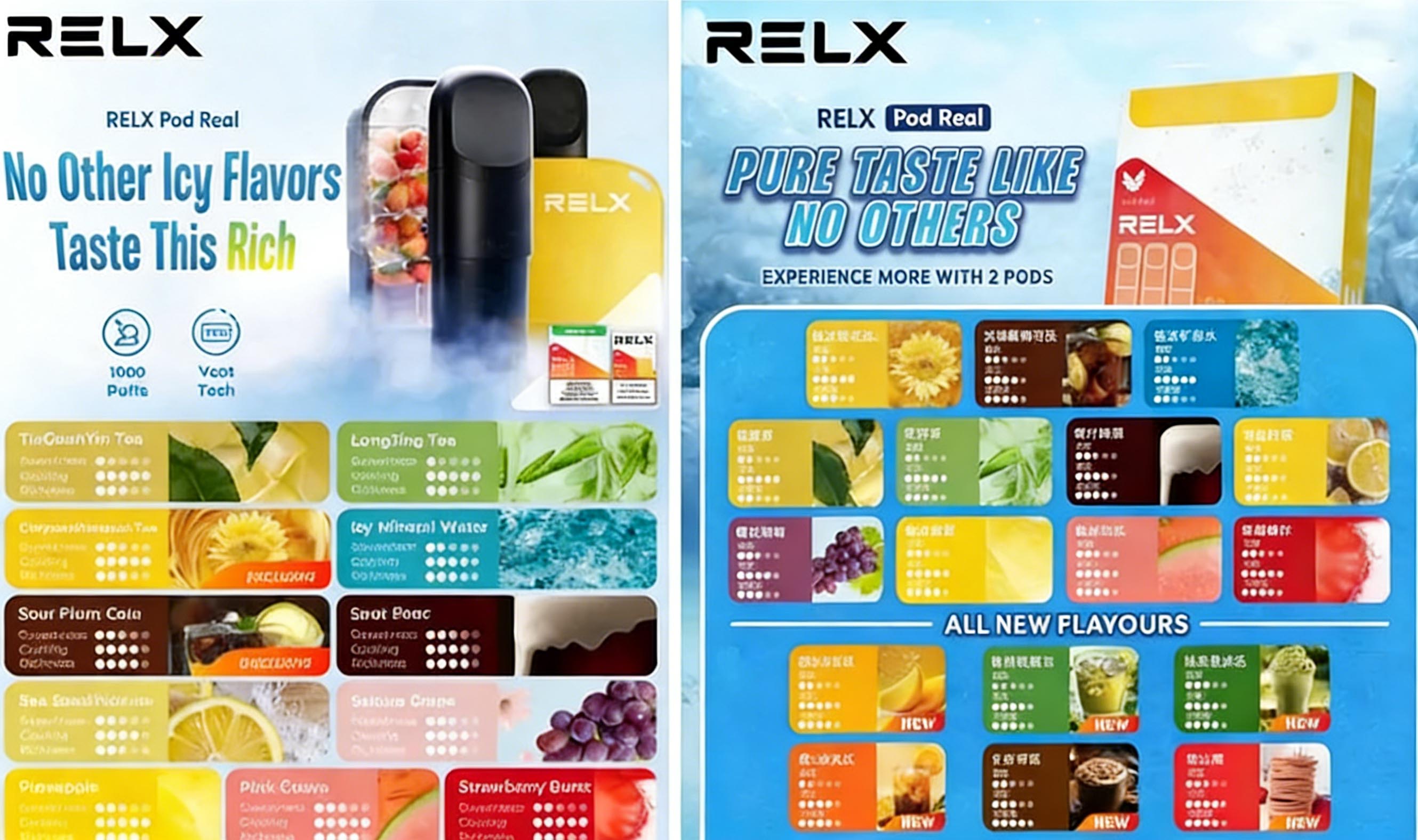 RELX Pod Real (3 Pods Pack @1000 Puffs) (Compatible with RELX 4, 5, 6 Devices & Universal Devices) (Promo: Buy 15 Packs Get 1 ZGAR Classico Device) detail image 4