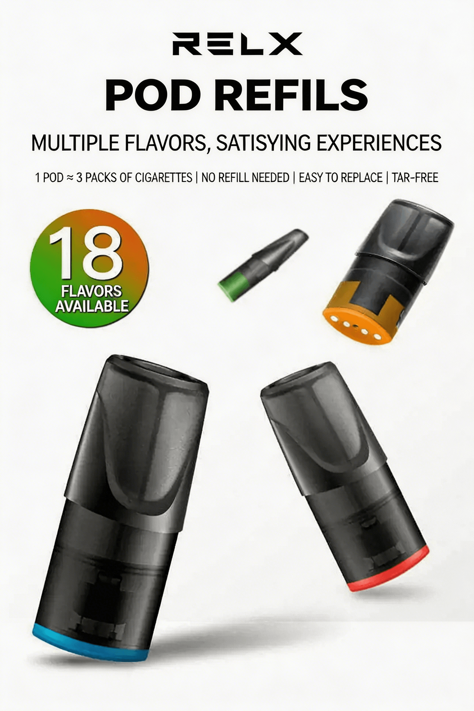 Relx Classic Generation 1 Pods (3-Pack) (Multiple Flavors) detail image 4