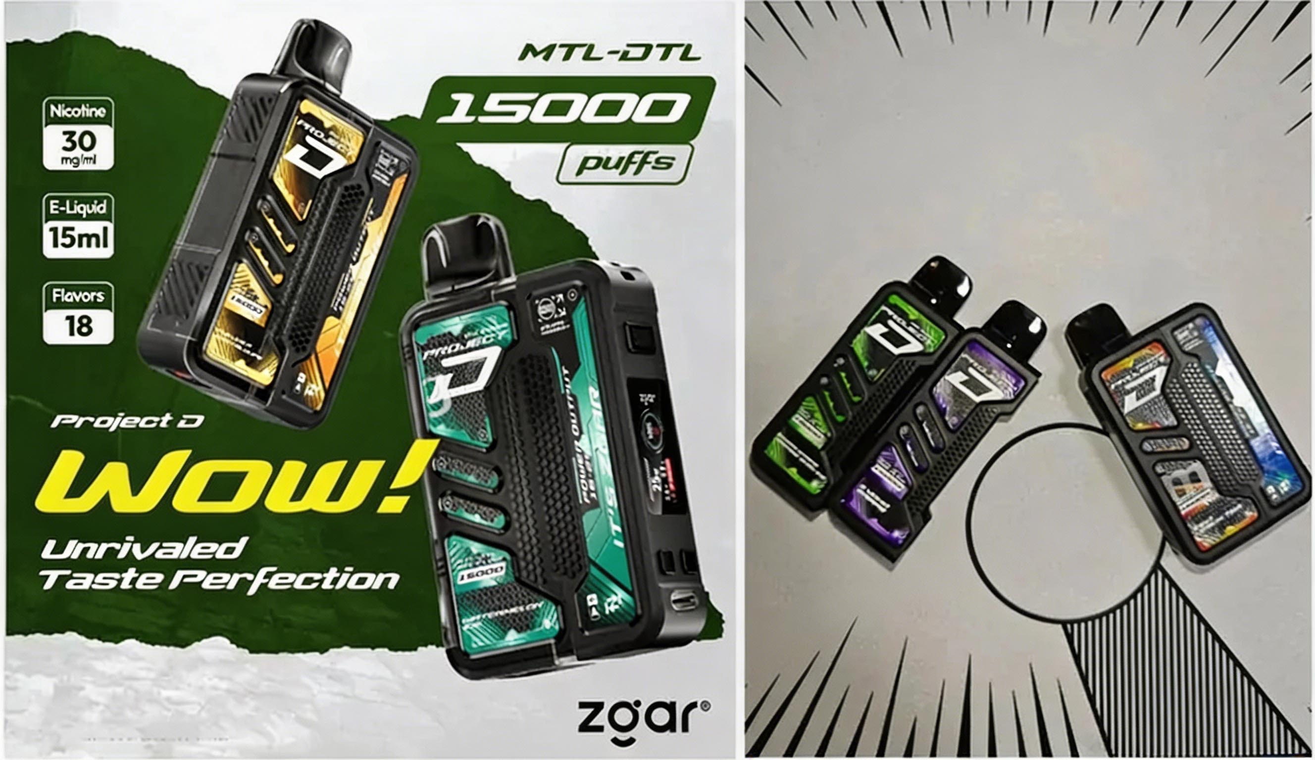 ZGAR PROJECT-D Pod System (15000 Puffs) (700mAh) (Adjustable 11W/25W Output) (MTL & DTL Dual Mode) (Promo: Buy 5 Packs, Get 1 Free Device) detail image 6