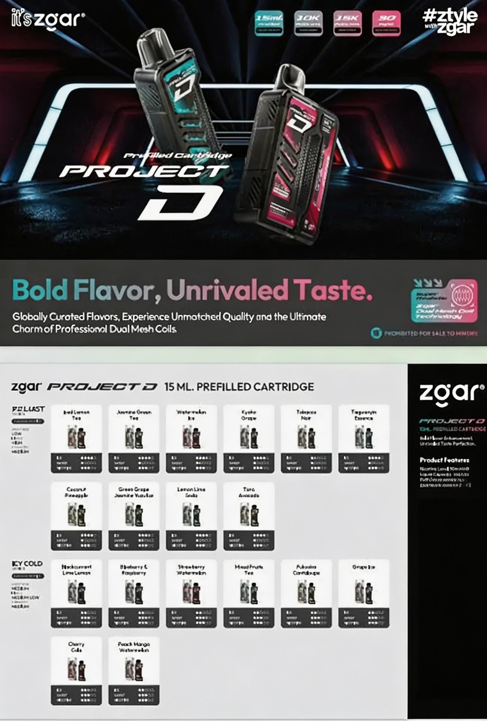 ZGAR PROJECT-D Pod System (15000 Puffs) (700mAh) (Adjustable 11W/25W Output) (MTL & DTL Dual Mode) (Promo: Buy 5 Packs, Get 1 Free Device) detail image 7