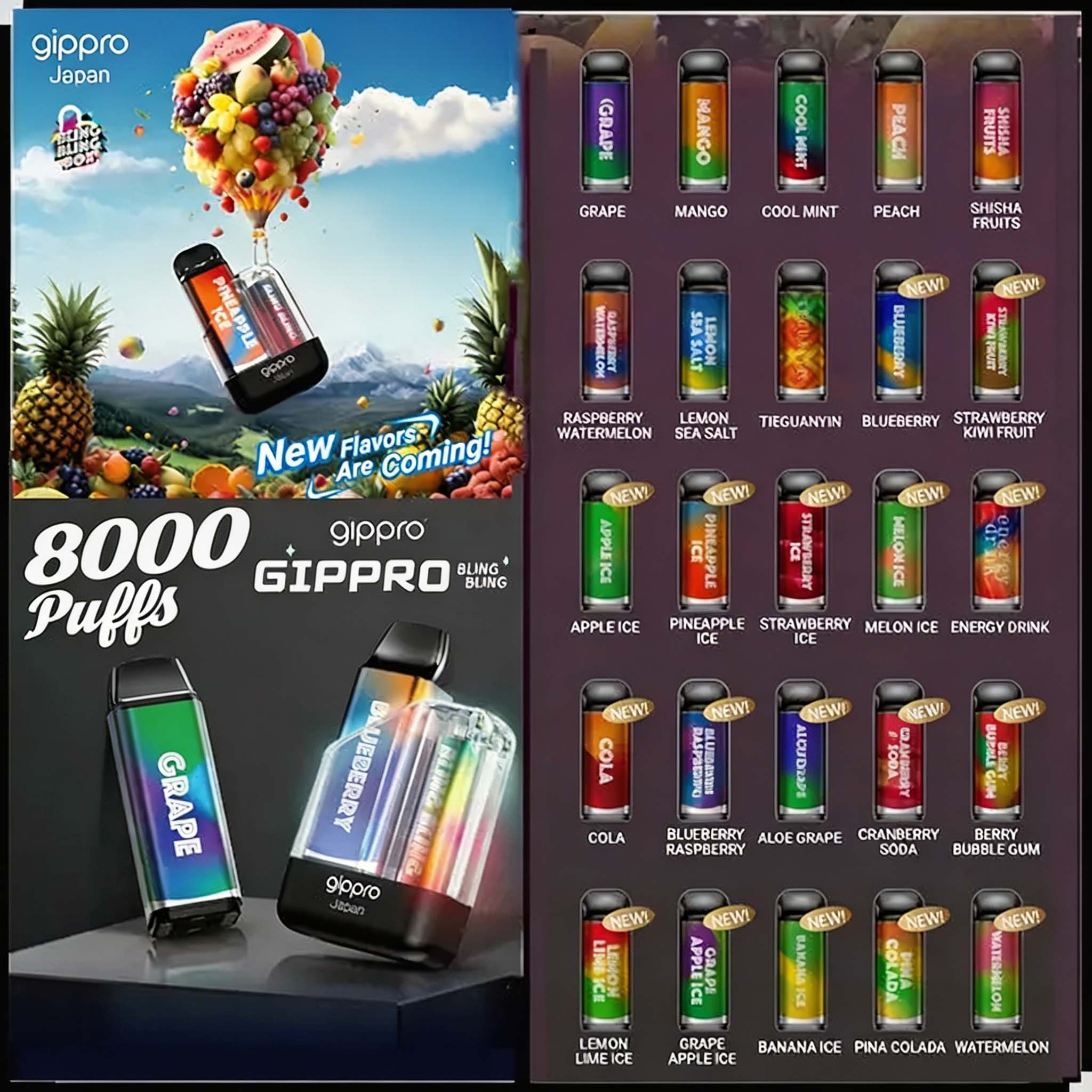 Gippro Blink Blink Box 8000 Puff LED Rechargeable Pod System – Multi-Flavor (Promo: Buy 5 Get 1 Free, Buy 10 Get 3 Free) detail image 13