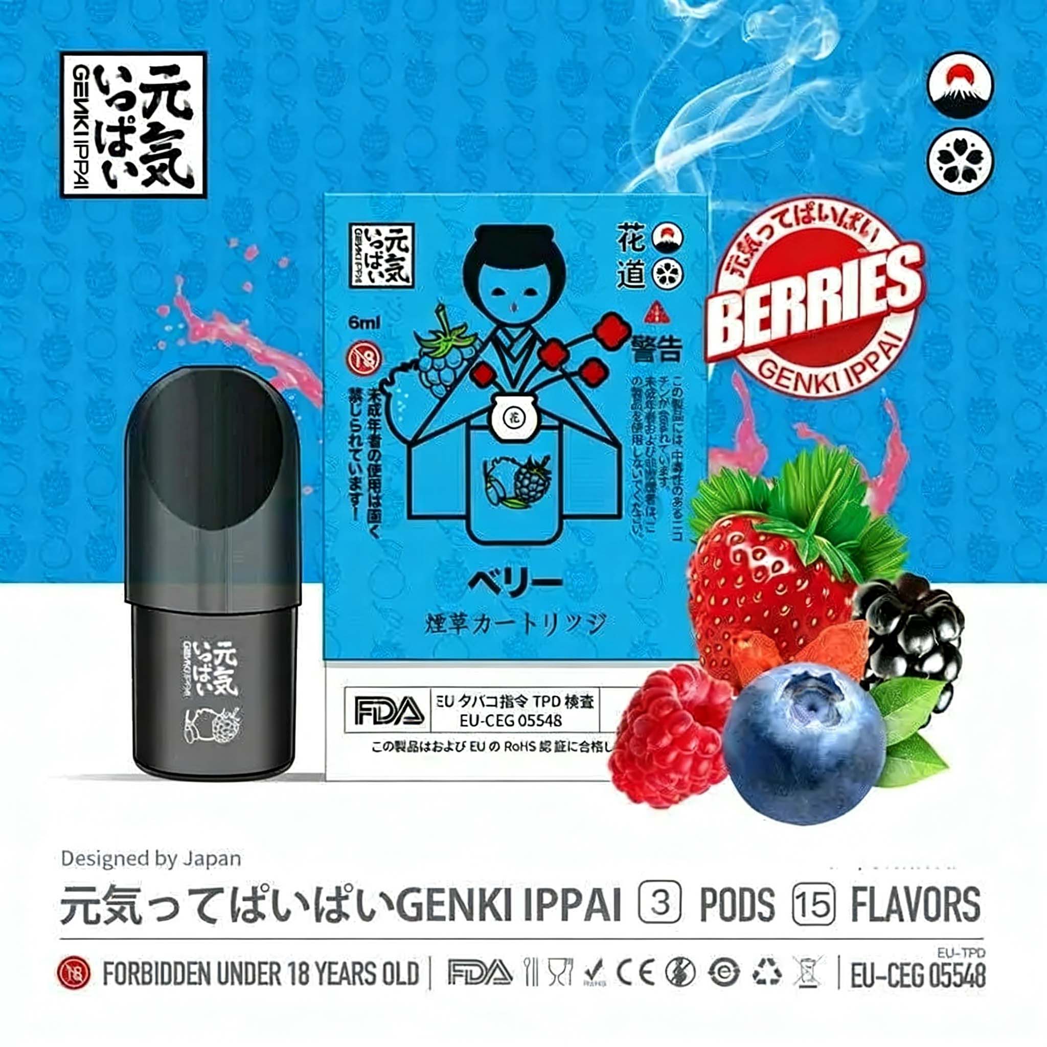 Genki Ippai Pods 5th Gen Edition (Japanese Brand) - Relx 4th/5th Gen Compatible (3 Pods/Pack, Multi-Flavors) detail image 6